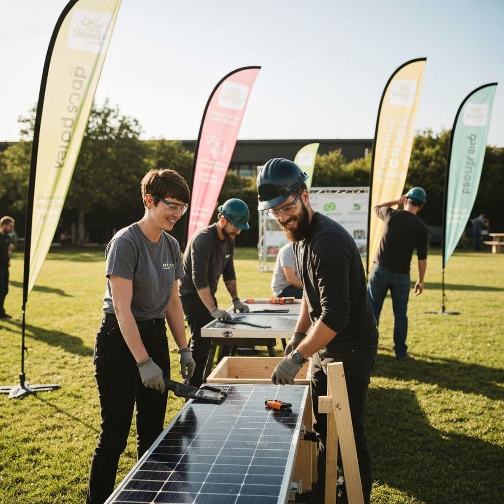 Sustainable event setup in progress